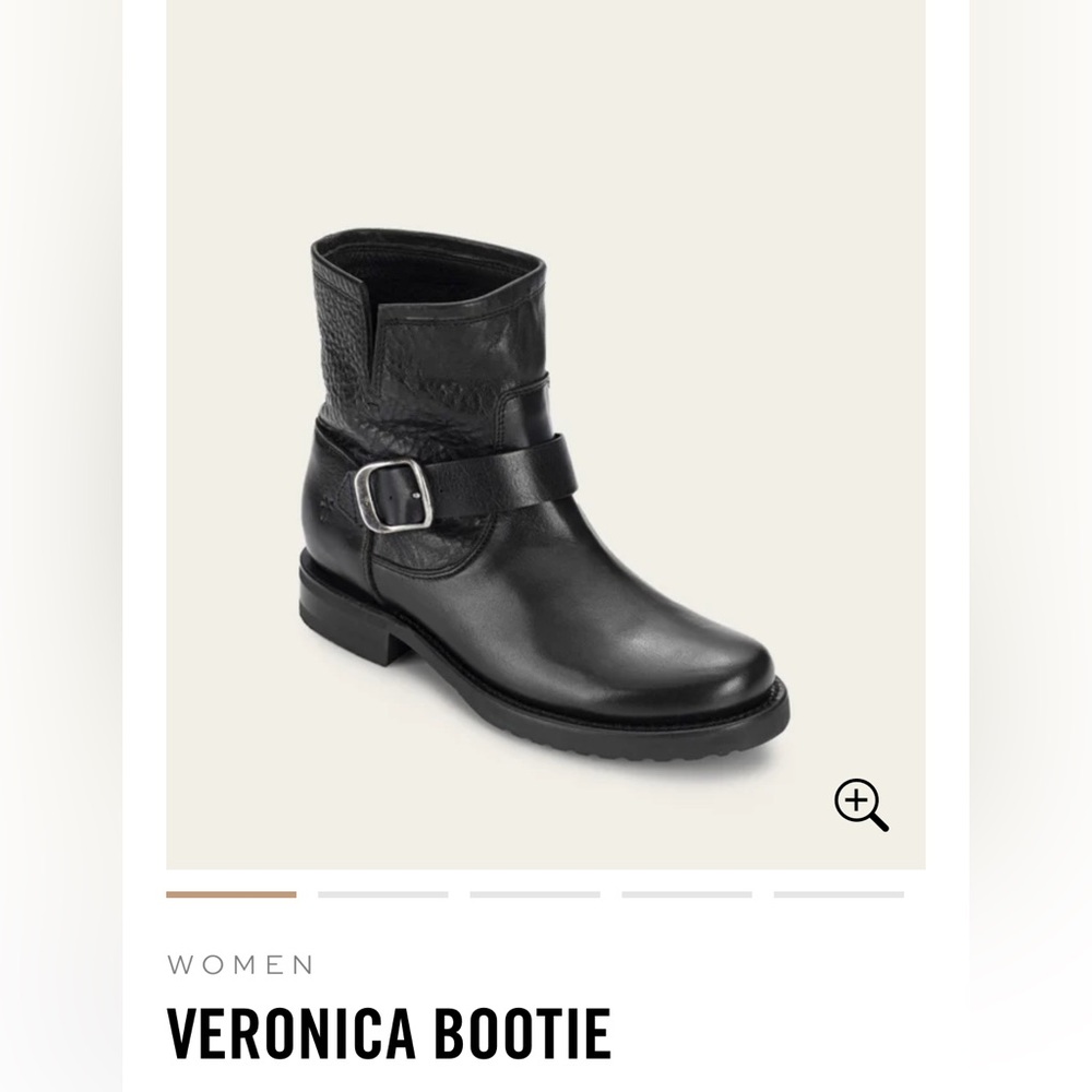 Frye Veronica Black Combat Moto Boots with Buckle Detail